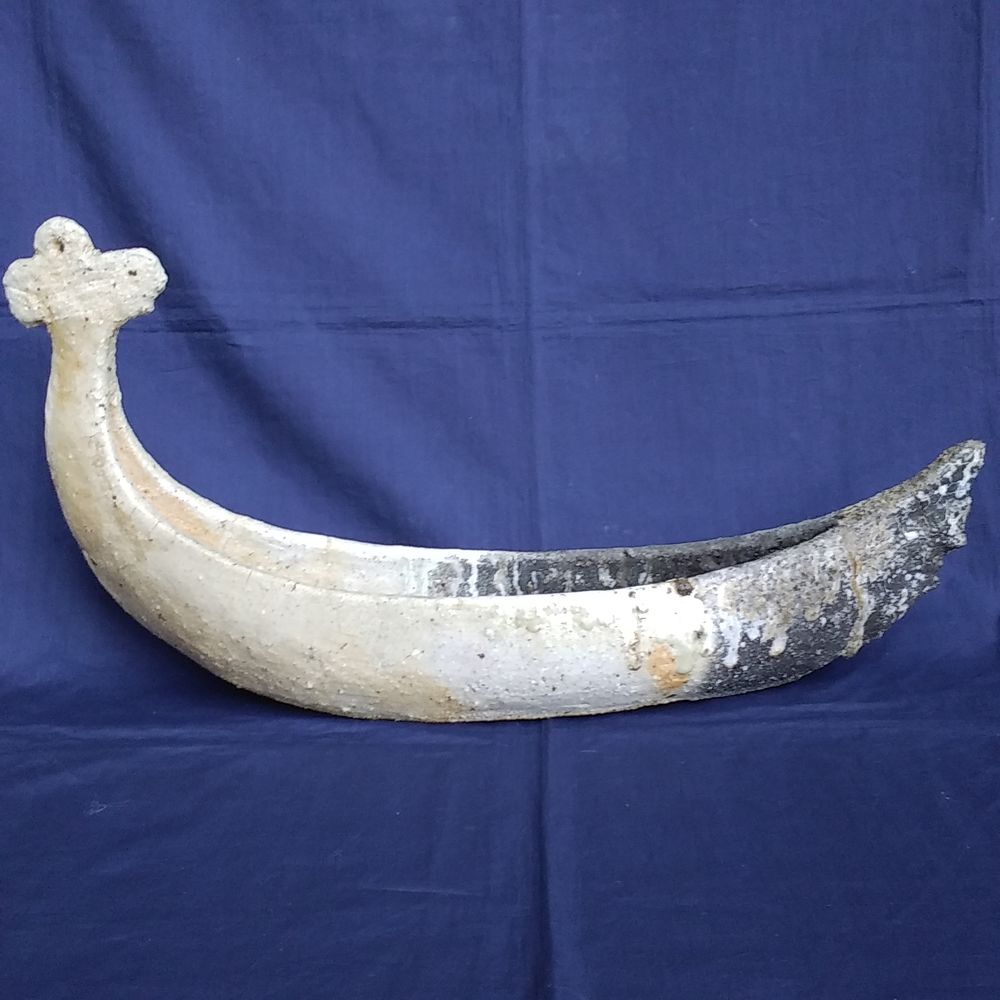 麝香窯　堤綾子作　自然釉　鳳凰花器