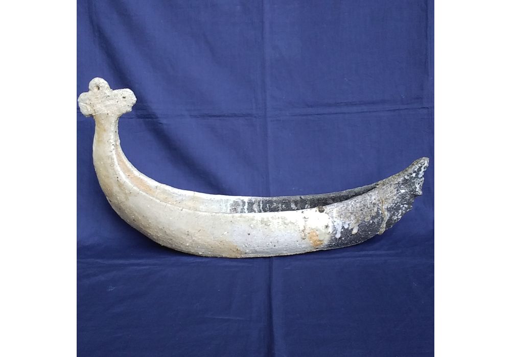 麝香窯　堤綾子作　自然釉　鳳凰花器