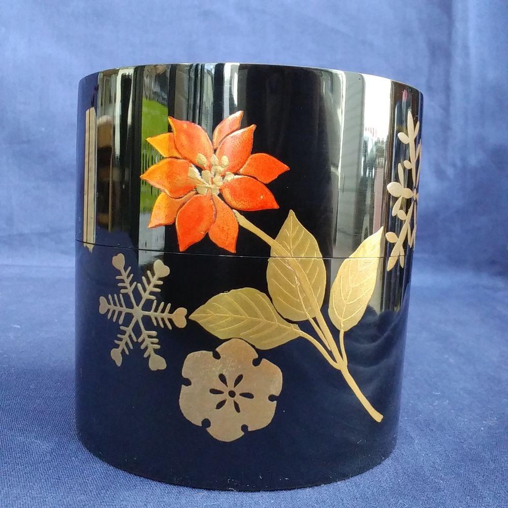 中次　しだれ桜蒔絵　松峰作　茶道具 中次 しだれ桜蒔絵 松峰作 茶道具 中次 しだれ桜蒔絵 松峰作 茶道具