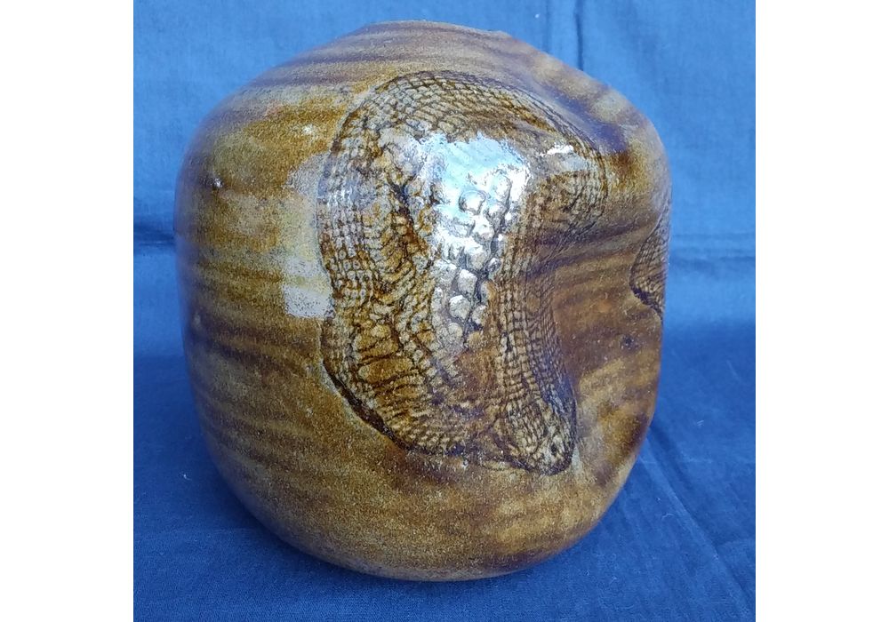 大樋年朗(十代大樋長佐衛門)　大樋釉布目掛花入