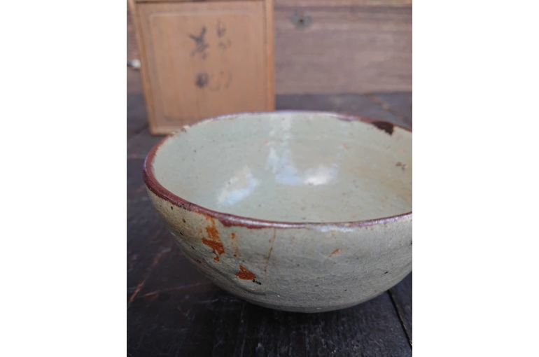 茶道具　唐津焼　古唐津　茶碗　書付時代箱　V　R8653 茶道具 唐津焼 古唐津 茶碗 書付時代箱 V R8653 （古唐津 茶碗