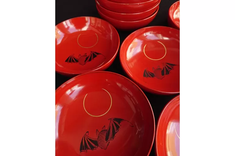 中鉢 染付 側面に蝙蝠 Ab-216 中鉢 染付 側面に蝙蝠 Ab-216 中鉢 染付 側面に蝙蝠 Ab-216