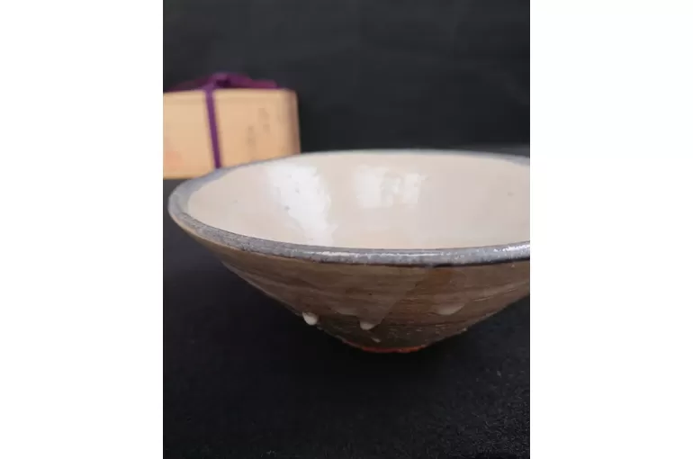 中里重利作 唐津 皮鯨茶碗 唐津 皮鯨 茶碗 中里重利 造202ckze