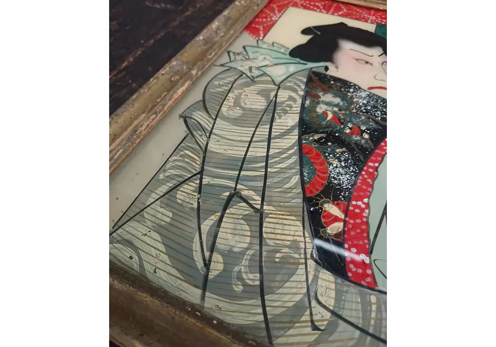 ビロード絵 浮世絵(ガラス絵) | 久留米で話題を呼んでいる古美術店は