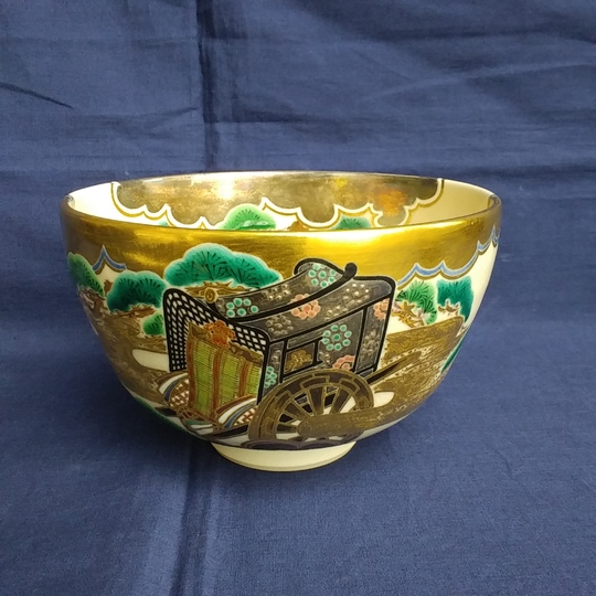 真葛焼　宮川香斎　御所車茶碗