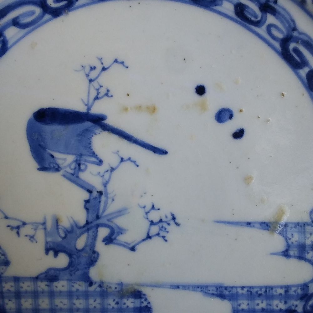 初期伊萬里焼 禽之圖 皿