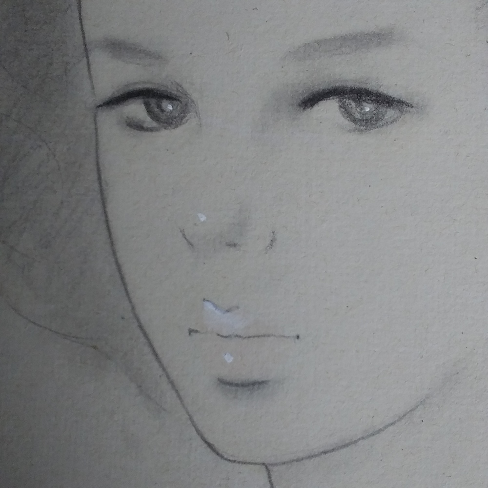 東郷たまみ　鉛筆画 antiquesjikoh_p-163