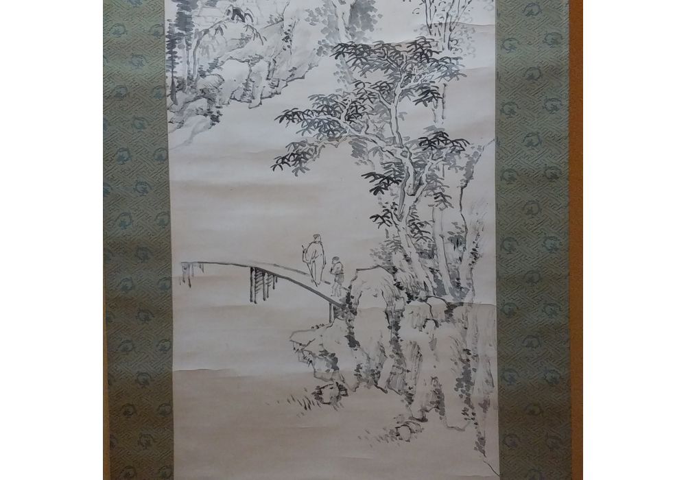 森寛斎　水墨山水画　掛軸