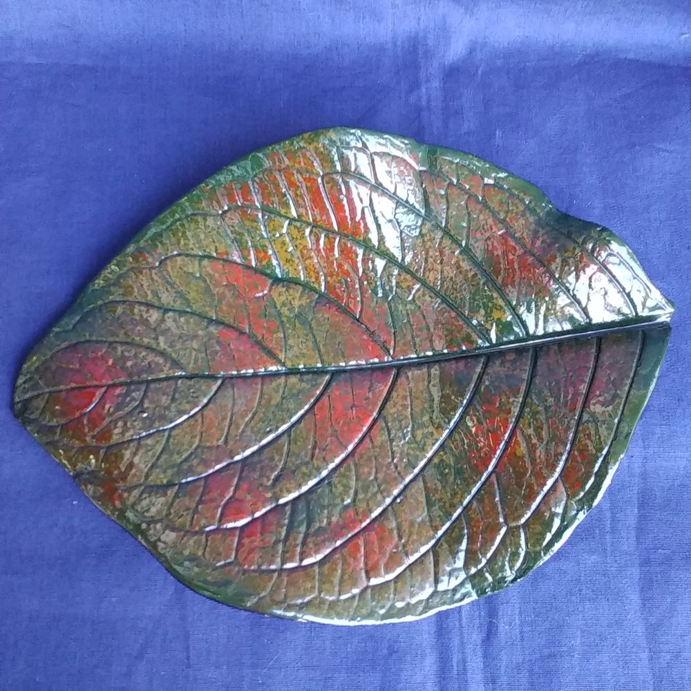 輪島塗　本乾漆　木葉形　銘々皿　5客