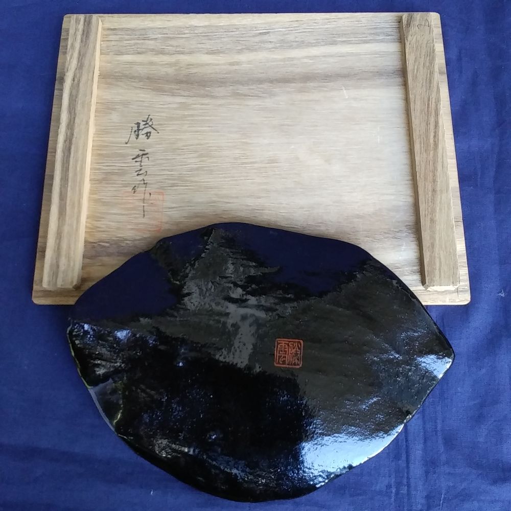 輪島塗　本乾漆　木葉形　銘々皿　5客