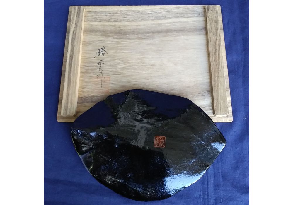 輪島塗　本乾漆　木葉形　銘々皿　5客