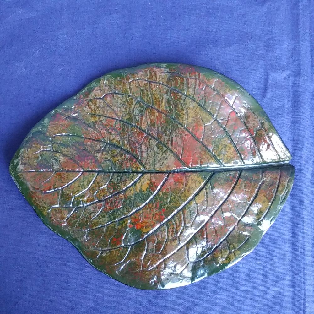 輪島塗　本乾漆　木葉形　銘々皿　5客