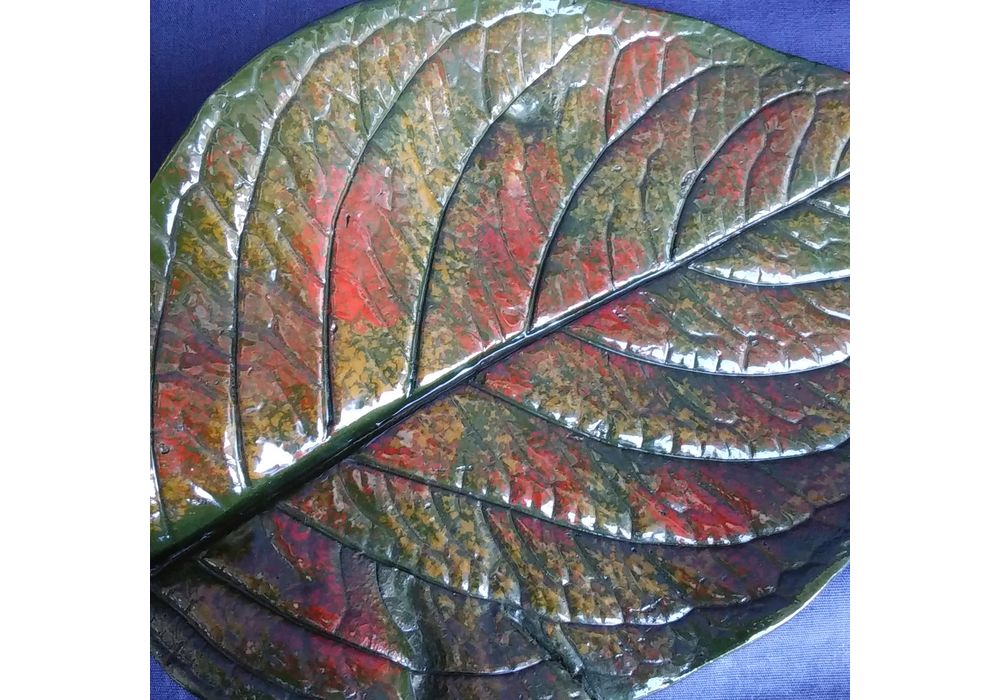 輪島塗　本乾漆　木葉形　銘々皿　5客