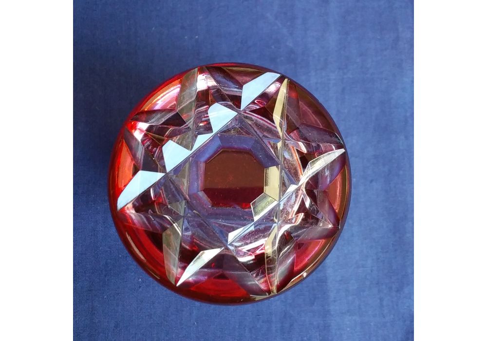 尚古集成館監修　薩摩ガラス工芸作　被せガラス　切子盃