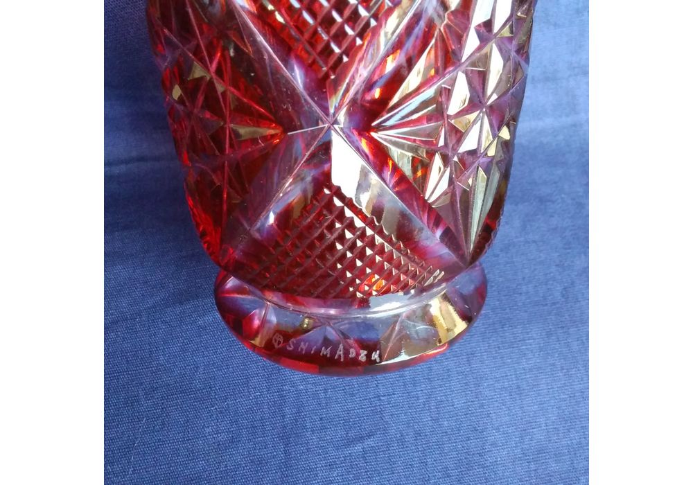 尚古集成館監修　薩摩ガラス工芸作　被せガラス　切子盃