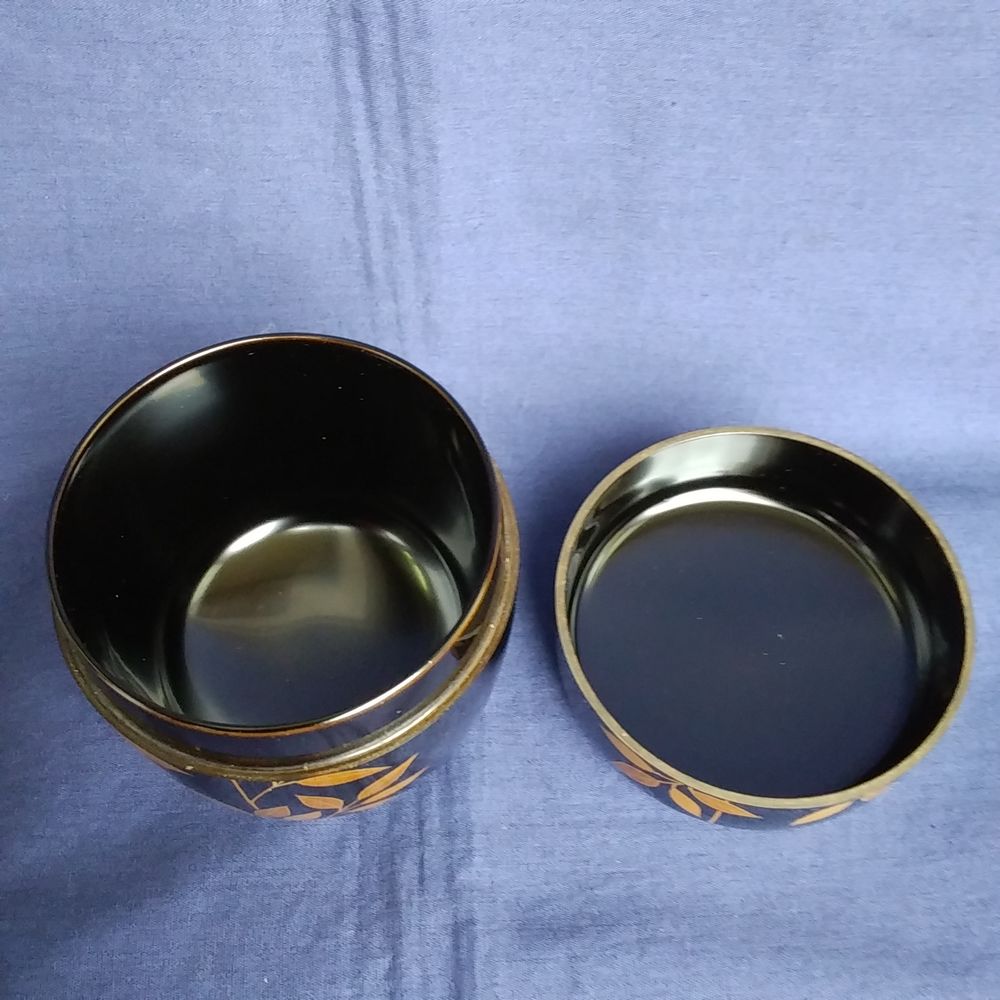 秀穂作　利休好　笹蒔絵棗