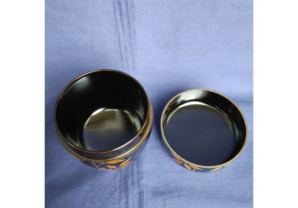 秀穂作　利休好　笹蒔絵棗